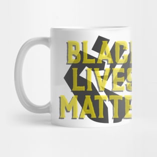 Black Lives Matter Clenched Fist Yellow Text Mug